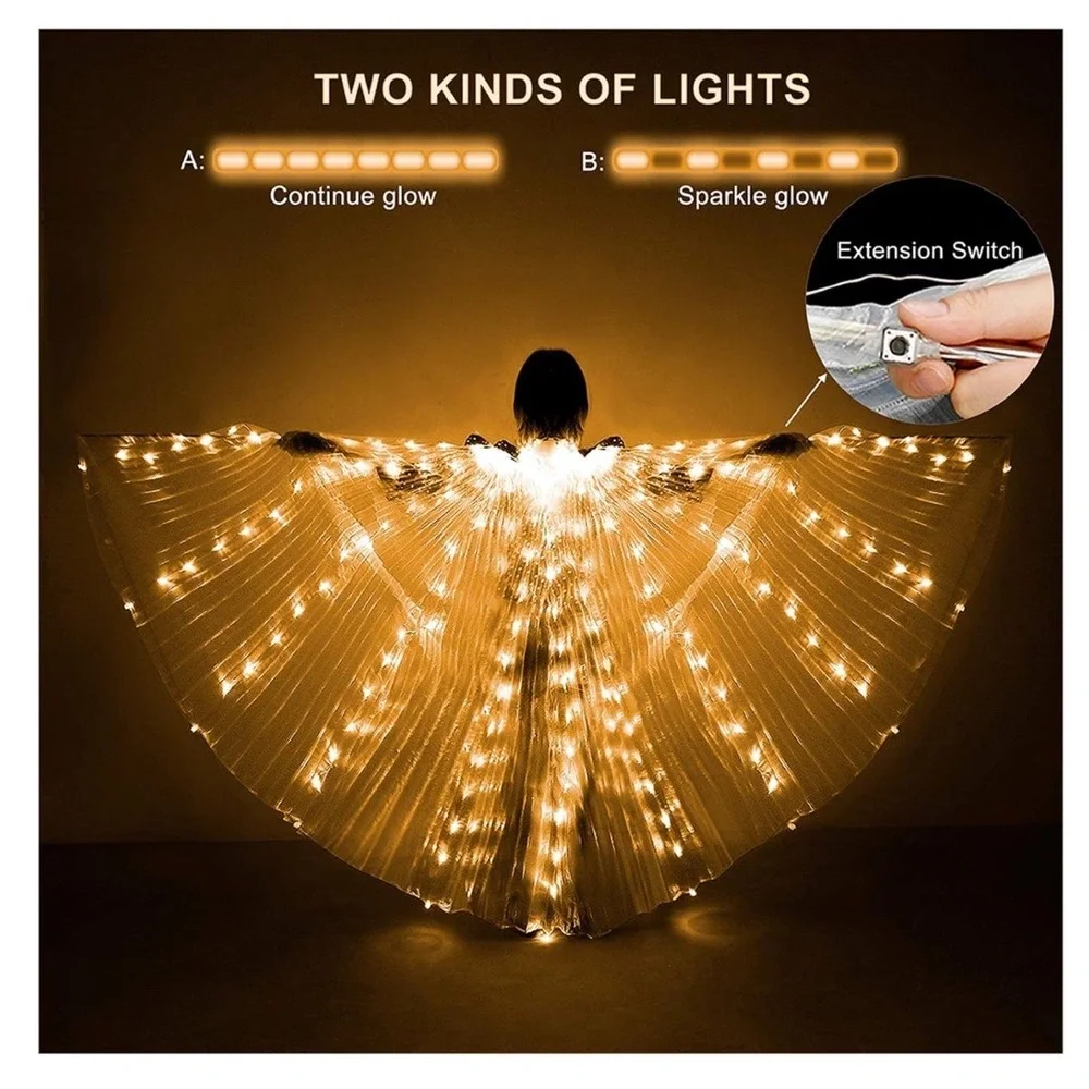 Spirit Whimsical Angel Costume with iMucci LED Wings Medium 8-10 Dress Halo